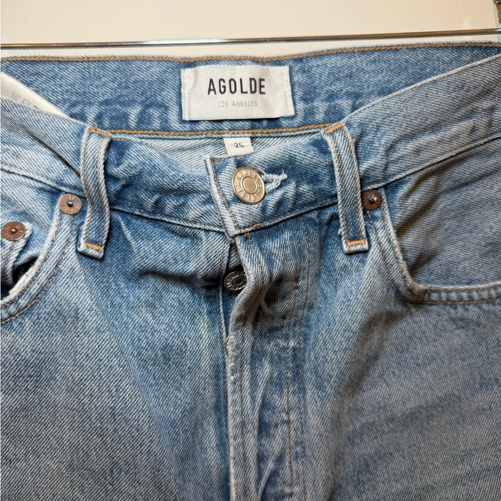 Agolde Light Blue 90s Pinch Waist High Rise Jeans - Picture 2 of 8